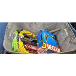 TOTE WITH 3 EXTENTION CORDS, 2 SCREWJACKS AND
