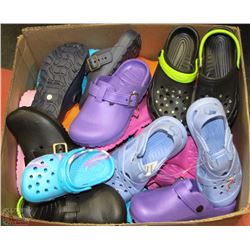 LARGE BOX OF NEW CROC TYPE SHOES "CLOGS"