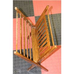 MID-CENTURY MODERN TEAK WOOD FOLDING MAGAZINE RACK