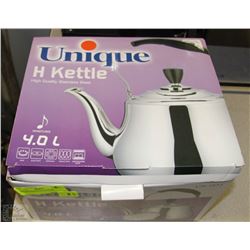 UNIQUE WHISTLING H KETTLE 4.0 LITRE