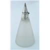 Image 1 : A conical decanter, of tapering form, with ribbed glass body, the hinged silver top forming a con...