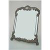 Image 1 : A William Collins silver mirror, with ornate frame in the rococo style with scroll-embossed flowe...