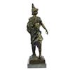 Image 10 : Emile Picault Bronze Figure Roman Warrior Le Devoir Bronze Sculpture on Marble Statue (18"X7")