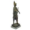 Image 5 : Emile Picault Bronze Figure Roman Warrior Le Devoir Bronze Sculpture on Marble Statue (18"X7")