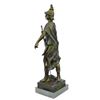 Image 8 : Emile Picault Bronze Figure Roman Warrior Le Devoir Bronze Sculpture on Marble Statue (18"X7")