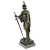 Image 9 : Emile Picault Bronze Figure Roman Warrior Le Devoir Bronze Sculpture on Marble Statue (18"X7")