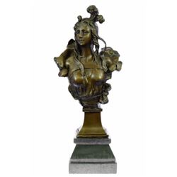 Anton Nelson French Woman Bronze Sculpture