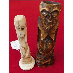 Pair of Bone Indonesian Figures