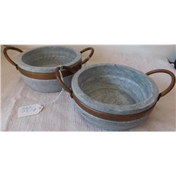 2 Steatite Cooking Bowls