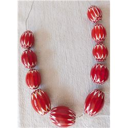 Rare Red Chevron Beads