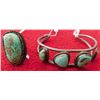 Image 1 : Sterling Silver & Turquoise Cuff & Ring