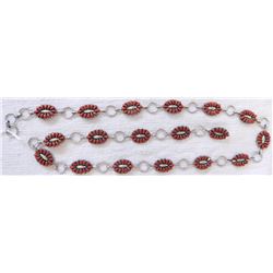 Zuni Sterling Silver & Coral Concho Belt
