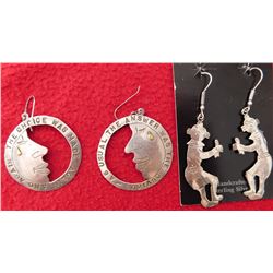 2 Pair Sterling Silver Earrings