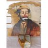 Image 1 : Signed Clown Painting on Stone w/Base