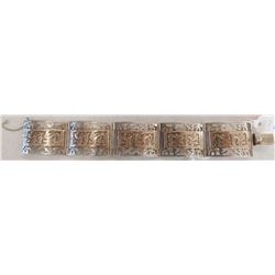 Mexican Sterling w/Gold Wash Bracelet