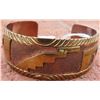 Image 8 : Mexican Copper Cuff w/Gold Wash