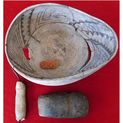 Anasazi Bowl, Axe & Pipe