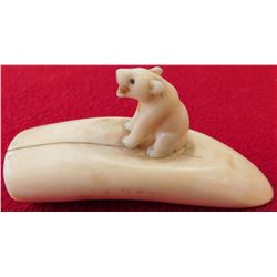 Polar Bear Sculpture w/Stand