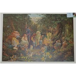 Unframed limited edition print "Once Upon A Time" pencil signed by artist James C. Christensen 1396/