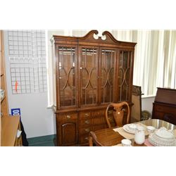 Quality chest on chest Regency style mahogany breakfront with cutlery drawer, multi drawers and cupb