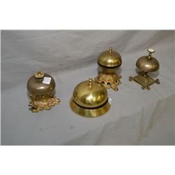 Four interesting vintage brass counter bells