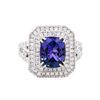 Image 2 : 14KT White Gold 4.05ct Tanzanite and Diamond Ring