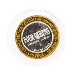 .999 Silver Four Queens Casino & Hotel $10 Casino Limited Edition Gaming Token