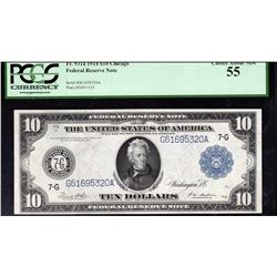 1914 $10 Federal Reserve Note Chicago PCGS Choice About New 55