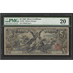 1896 $5 Silver Certificate Educational Note PMG Graded VF20
