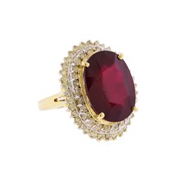 14KT Yellow Gold 16.61ct. Ruby and Diamond Ring