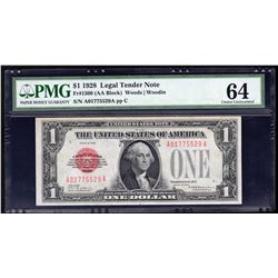 1928 $1 Legal Tender Note PMG Choice Uncirculated 64