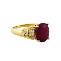 14KT Yellow Gold 5.10ct Ruby and Diamond Ring