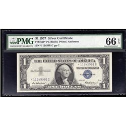 1957 $1 Silver Certificate STAR Note PMG 66EPQ Gem Uncirculated