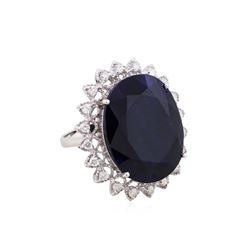 14KT White Gold 42.51ct Sapphire and Diamond Ring