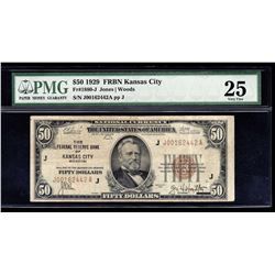 1929 $50 Federal Reserve Bank of Kansas City MO Note PMG VF25