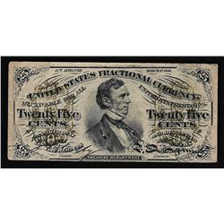 1863 Twenty-Five Cents Third Issue Fractional Note