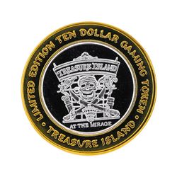 .999 Silver Treasure Island Las Vegas $10 Casino Gaming Token Limited Edition