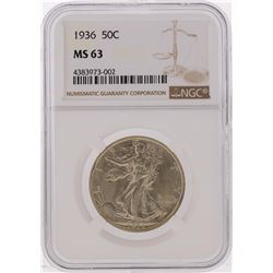 1936 Walking Liberty Half Dollar Coin NGC Graded MS63