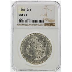 1886 $1 Morgan Silver Dollar NGC Graded MS63