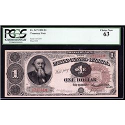 1891 $1 Treasury Coin Note PCGS Choice New 63