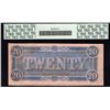Image 2 : 1864 $20 Confederate States of America Note PCGS 58PPQ