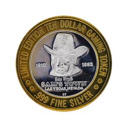 .999 Silver Sam's Town Las Vegas $10 Casino Gaming Token Limited Edition