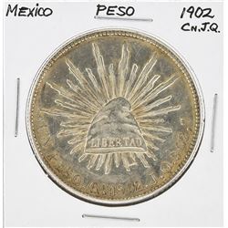 1902 Cn.J.Q MO Mexico Peso Silver Coin