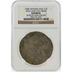 1585 Netherland Dutch Lion Daler Coin NGC Genuine