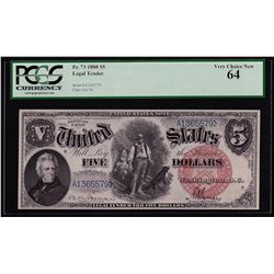 1880 $5 Legal Tender Woodchopper Note PCGS Very Choice New 64