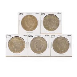 Set of 1922-1926 $1 Peace Silver Dollar Coins