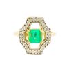 Image 2 : 14KT Yellow Gold 1.05ct. Emerald and Diamond Ring