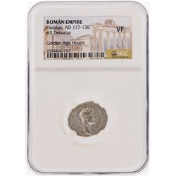Roman Empire AD 117-138 Hadrian AR Denarius Coin NGC VF