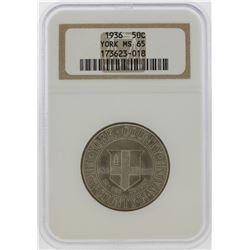 1936 Albany New York Charter Commemorative Half Dollar Coin NGC MS65