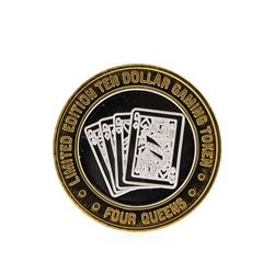 .999 Silver Four Queens Hotel & Casino  Nevada $10 Gaming Token Limited Edition